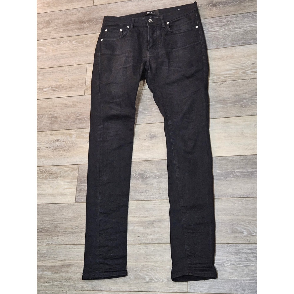 Purple Brand P001 Slim Fit Black Wax Jeans Mens Made in Italy Denim